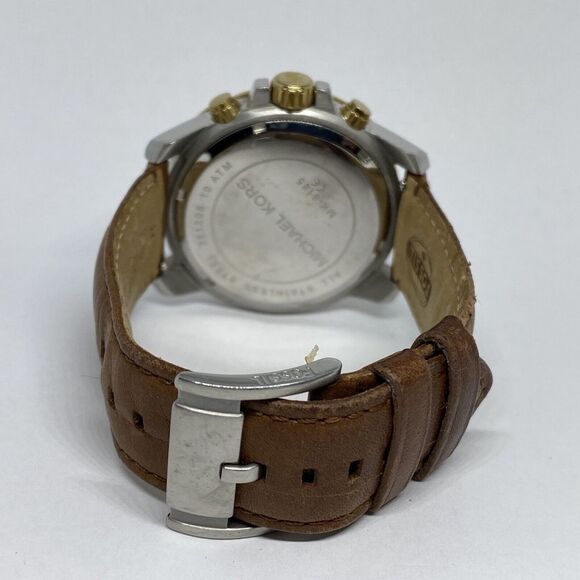 Michael Kors Grayson MK8185 Men's Brown Leather Analog Dial Quartz Watch UC796 - Picture 10 of 12